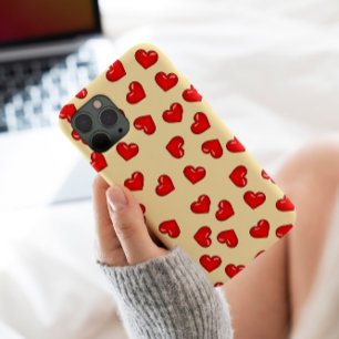 amantes elegantes Padrão cardíaco vermelho em bege