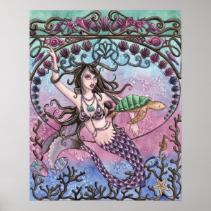Amara - poster da sereia de Nouveau da arte