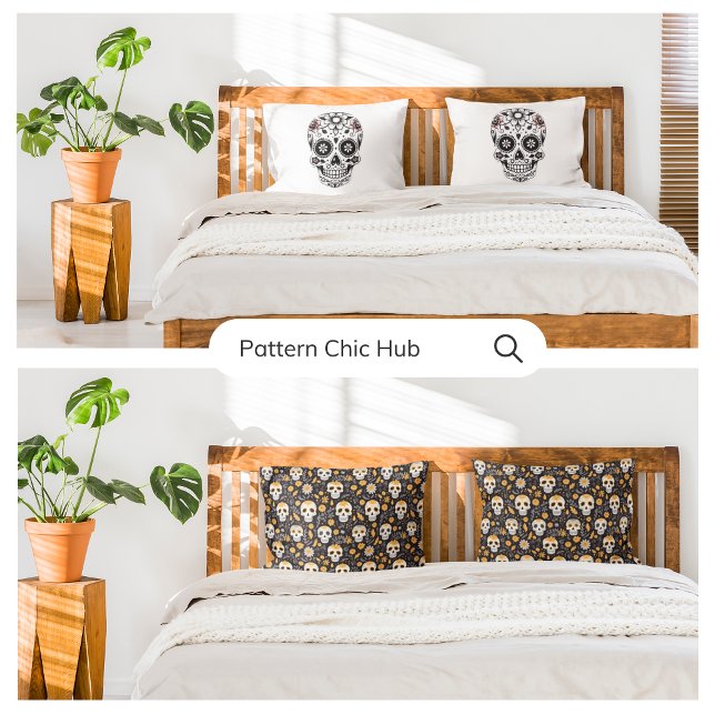 Amarelo Açúcar Branco Crânio Horror Divertido Mode (Criador carregado)