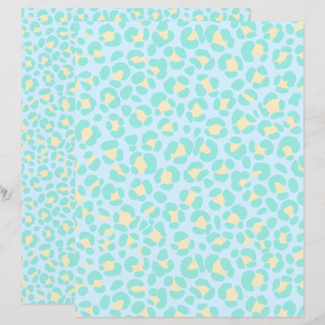 Amarelo Azul-Pastel-Leopardo (Frente/Verso)