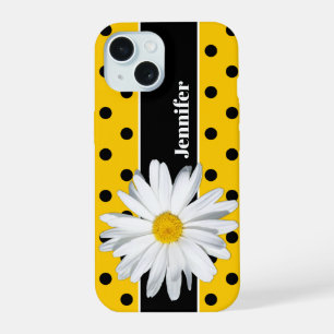 Amarelo, Bolinhas Pretas, capas de iphone da Flor