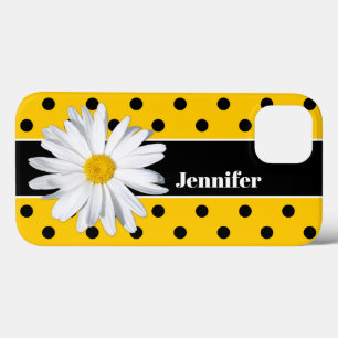 Amarelo, Bolinhas Pretas, capas de iphone da Flor