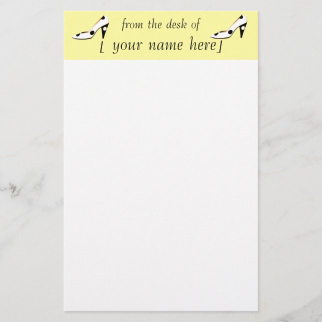 Amarelo bonito do design dos artigos de papelaria (Frente)