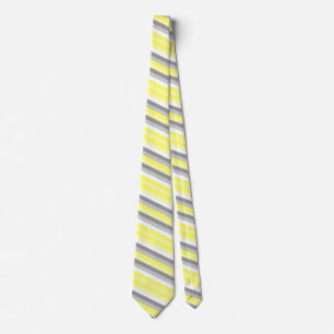Amarelo, branco e cinzas listra a gravata