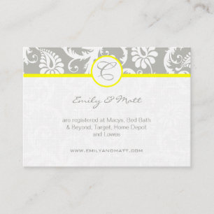 Amarelo com Cartões de Informações de Casamento te