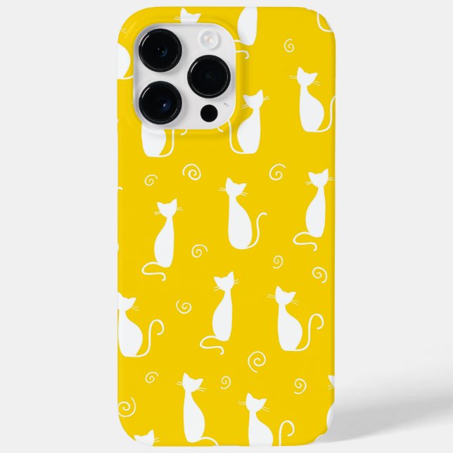 AMARELO COM PADRÃO GATO BRANCO SENTADO (Verso)