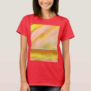 Amarelo da arte do lago Sun do t-shirt do jérsei