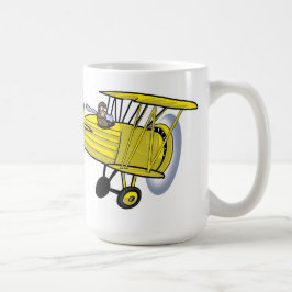 Amarelo da caneca do biplano