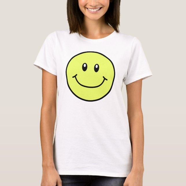 Amarelo de sorriso 0001 da camisa da cara (Frente)