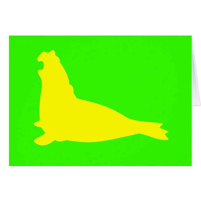 Amarelo do cartão do selo de elefante (Frente Horizontal)