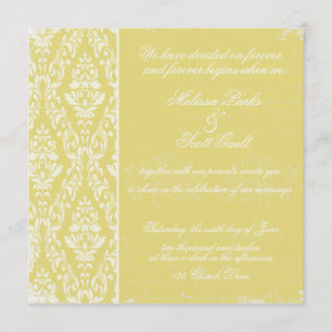Amarelo do convite do casamento tema damasco do