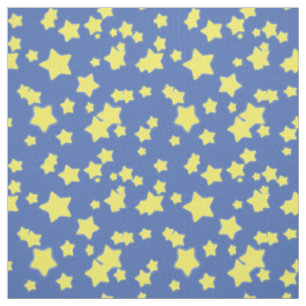 Amarelo do teste padrão de ESTRELAS no tecido azu