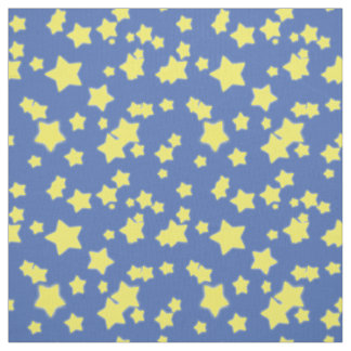 Amarelo do teste padrão de ESTRELAS no tecido azul