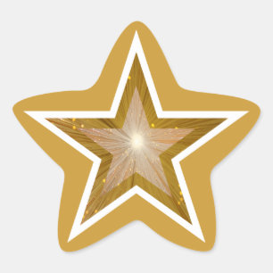 Amarelo "Dourado" da etiqueta da estrela-forma da