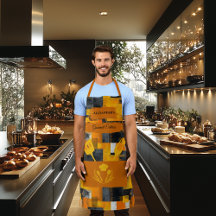 Amarelo e Laranja Abstrato - Cozinha Moderna e Ous