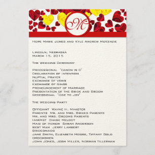 Amarelo e rosas vermelhas que Wedding o programa