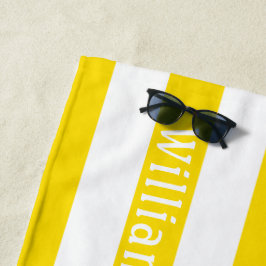 Amarelo Ensolarado Branco | Toalha de Praia Person