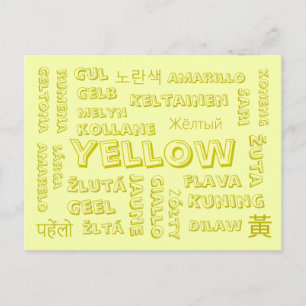 Amarelo - Idiomas coloridos em cartões postais