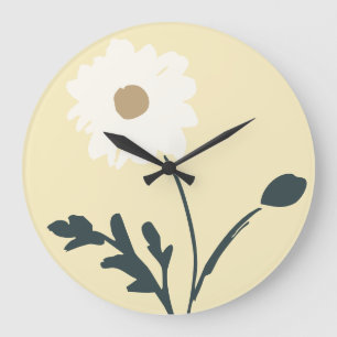 Amarelo Manteiga-Crema Moderno Relógio de Parede d