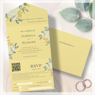 Amarelo-mostarda   RSVP de Código QR de Casamento