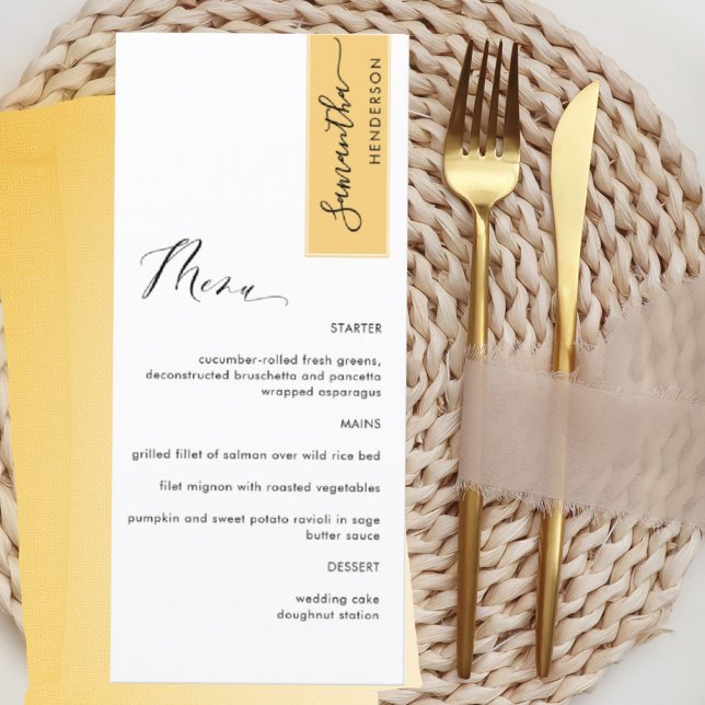 Amarelo Personalizado com o Menu Elegante de Nome  (Criador carregado)