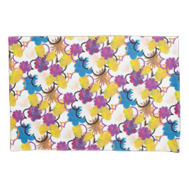 Amarelo Roxo Azul Tropical Exótico Abstrato Floral