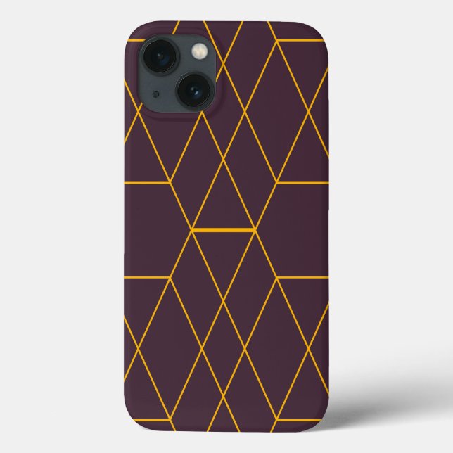 Amarelo, roxo, simples, gráfico geométrico moderno (Verso)