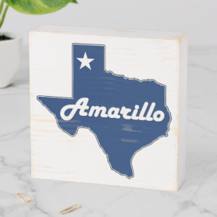 Amarillo, Texas State Map Outline com Lone Star