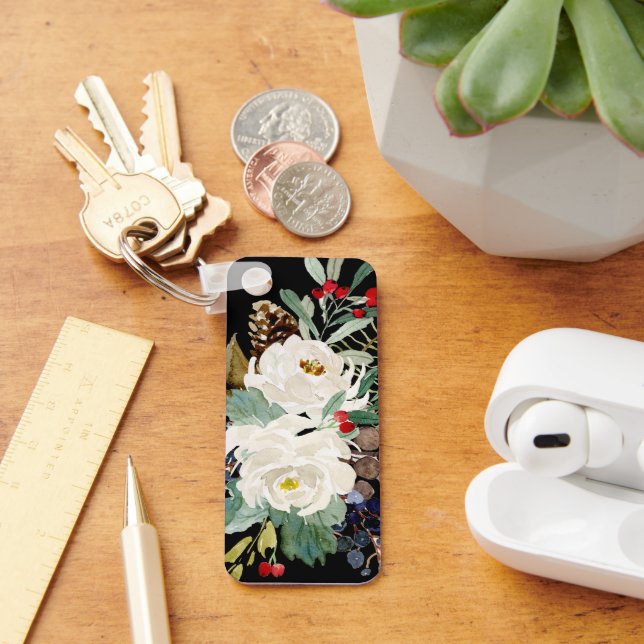 Amável Chaveiro de retângulo de alumínio Florals (Mesa)