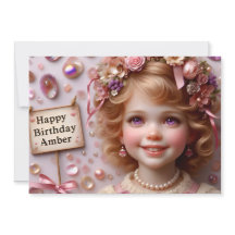 AMBER ~ Convite Aniversário ~ Personalizável ~