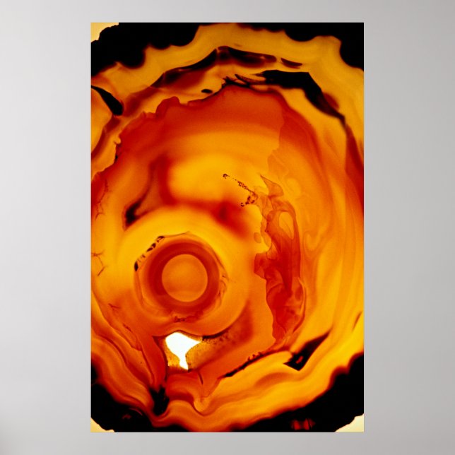 Amber Fire Rock Mineral Poster (Frente)