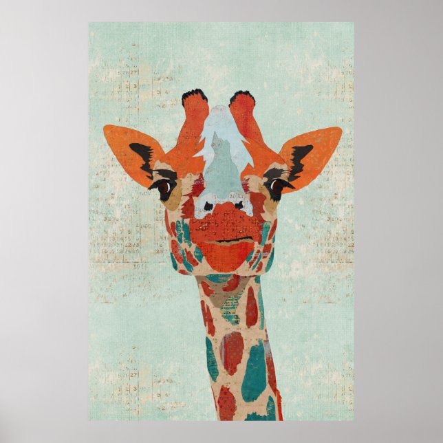 Amber Peeking Giraffe Art Poster (Frente)