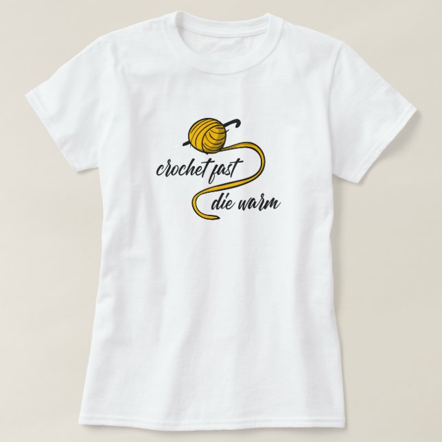 Amber Yellow Crochet Fast, Morra T-Shirt Quente (Frente do Design)