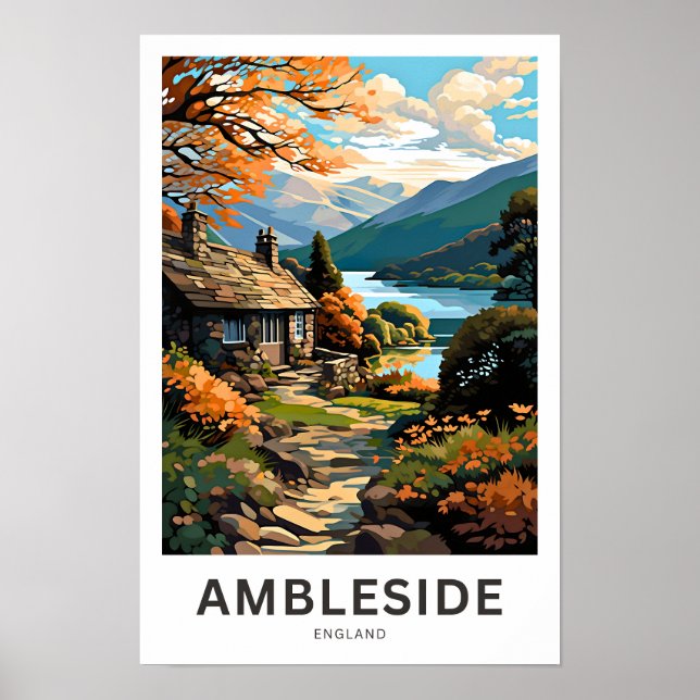 Ambleside England Viagem Impressão (Frente)