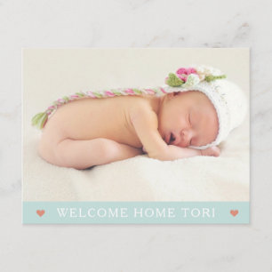 Ambos os dos lados cartão novo do anúncio do bebê