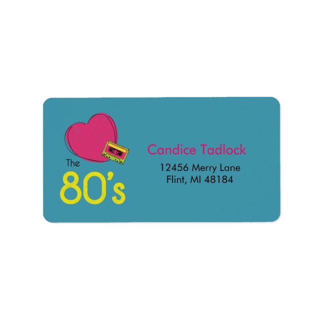 Ame a etiqueta do Endereço do anos 80 (Frente)