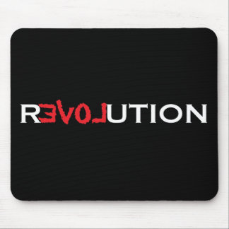 Ame a revolução Mousepad - enegreça com vermelho e