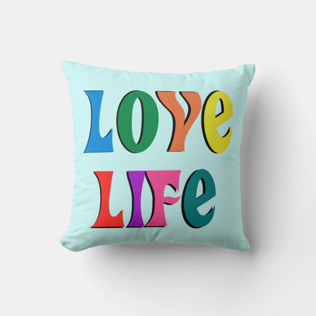 Ame a Vida! Almofada personalizada FEITA NA AMÉRIC (Frente)