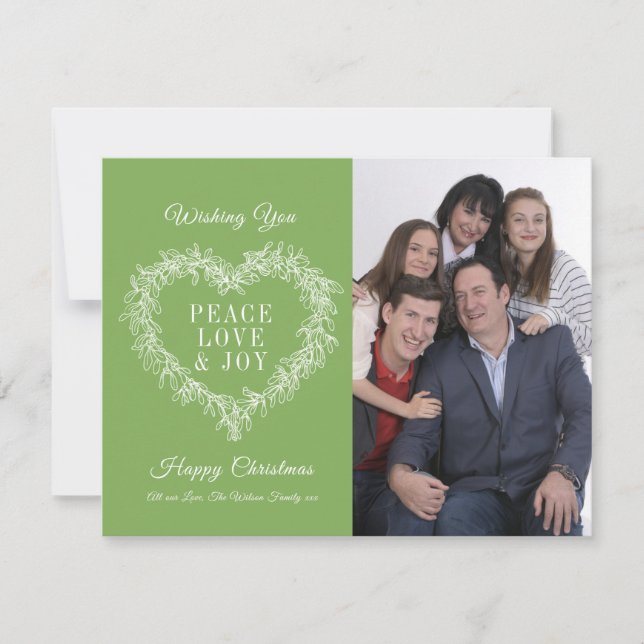 Ame alegria verde embelezamento foto do coração Na (Frente)