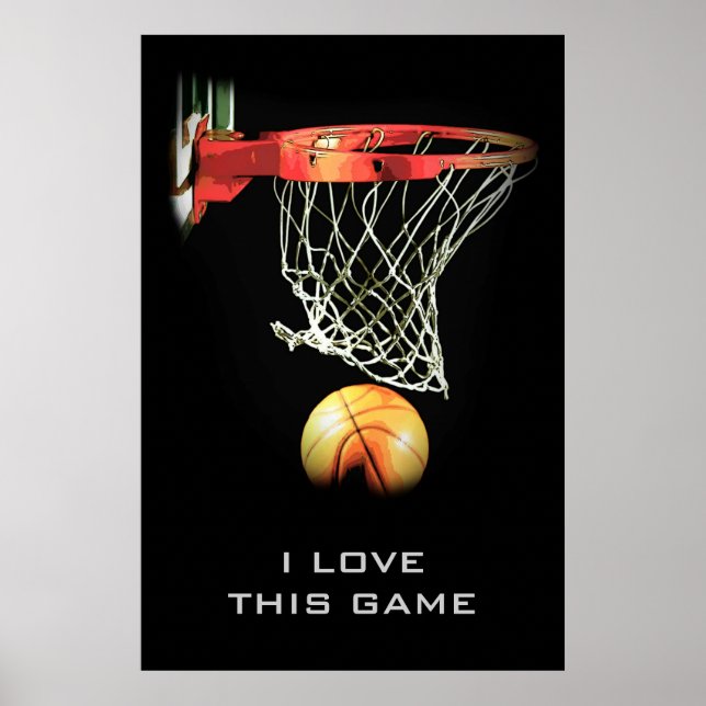 Ame Este Jogo Atingir Poster de Basquete (Frente)