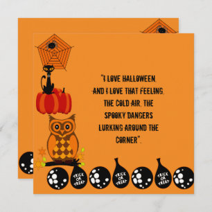 Ame Halloween Cote Spooky Owl Pumpkin Card