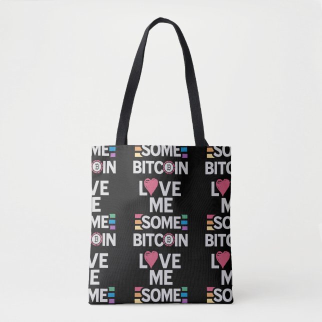 "Ame-me Um Pouco", Black Tote Bag (Frente)