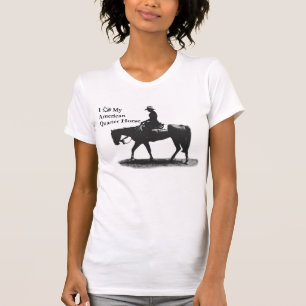 Ame meu t-shirt de um quarto americano do cavalo
