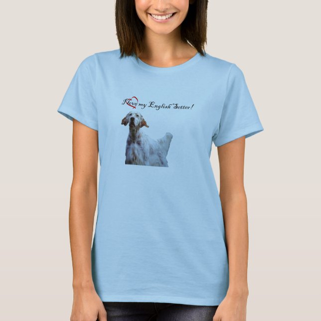 ame meu t-shirt do setter inglês (Frente)