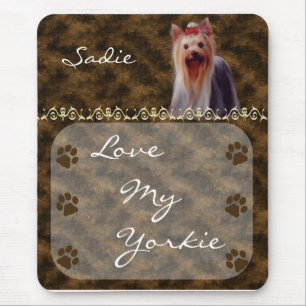 Ame meu yorkshire terrier Mousepad de Yorkie -