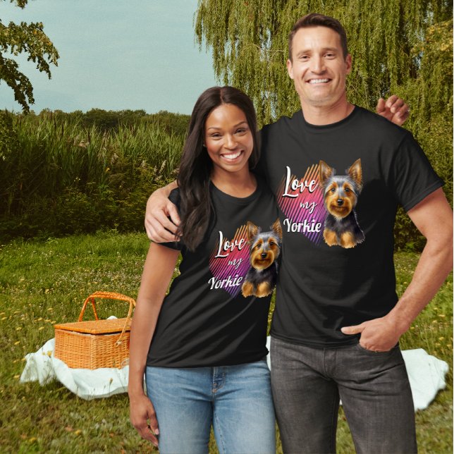 Ame minha camisa Yorkie Unisex (Criador carregado)