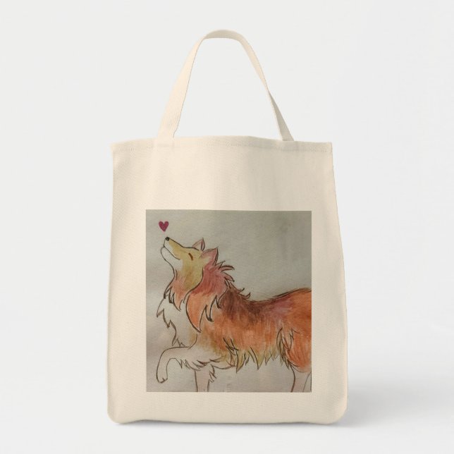 Ame Minha Collie Comprando Bolsa (Frente)