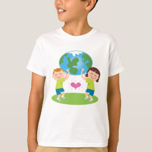 Ame nossos t-shirt da terra para miúdos