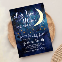 Ame-o ao Convite para Chás de fraldas Moon & Back