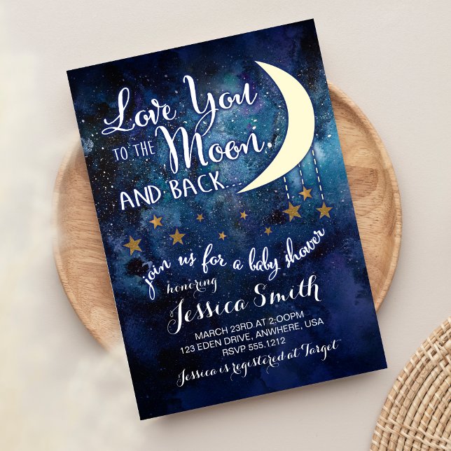 Ame-o ao Convite para Chás de fraldas Moon & Back (Criador carregado)